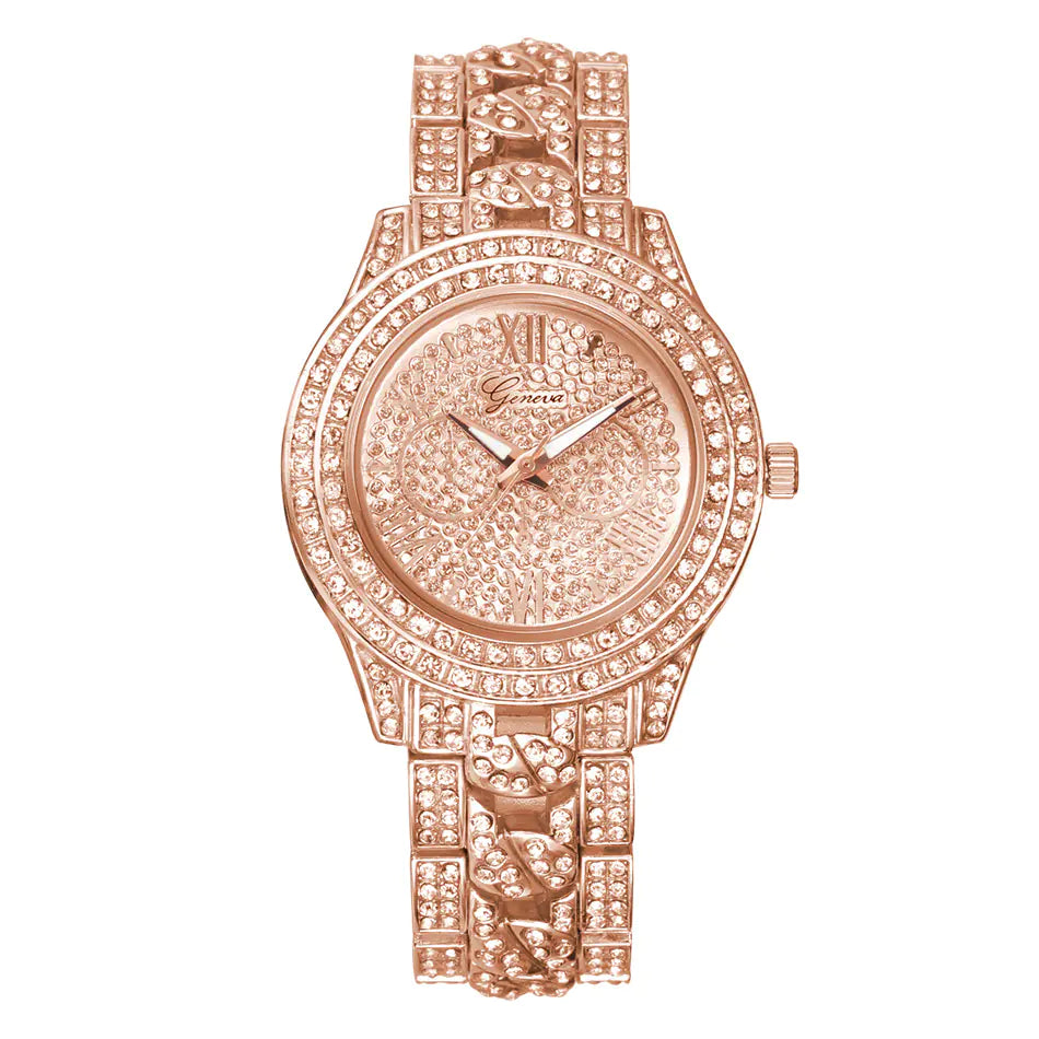 Creative Diamond Watch with Alloy Case - Luxury Style