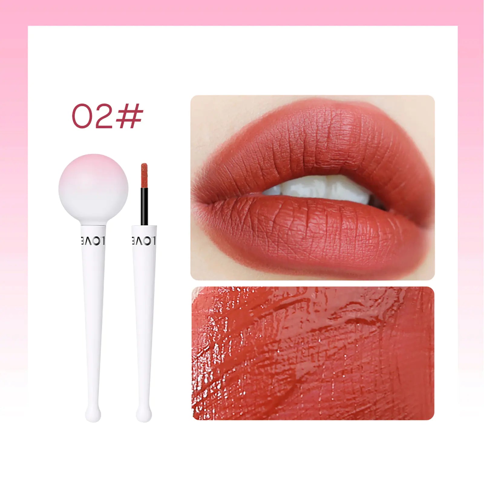 White Non-stick Matte Lip Glaze Lollipop Cup